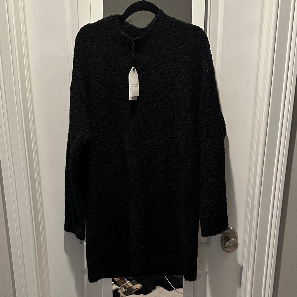 English Factory Black Long Sleeve Sweater Dress